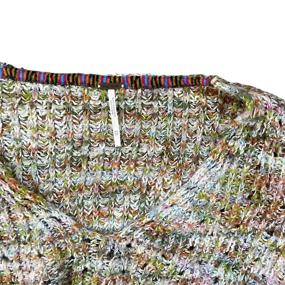 Free People Rainbow Highland V-neck Cropped Sweater - XS - Picture 4 of 5